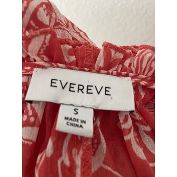 Evereve Top Women Blouse Pullover Floral Multicolor Tie Neck Shirt - Picture 11 of 12